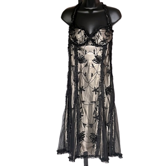 Scala Medium Black Beaded Midi Dress - Picture 1 of 5